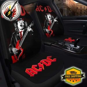 ACDC Angus Cover Black Background Car Seat Covers