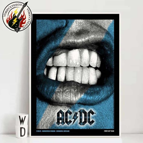 ACDC Edinburgh Scotland 2025 Concert Poster At Murrayfield Stadium On August 21st PWR UP Tour 2025 Home Decor Poster Canvas