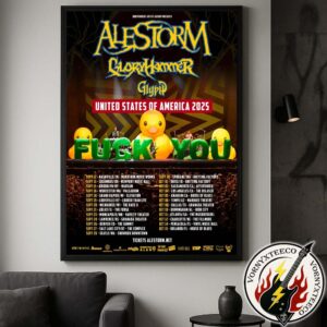 Alestorm United Sates Of America 2025 Tour Dates List Kick Off On September 12th In Nashville TN With Gloryhammer And Glyph Poster Canvas