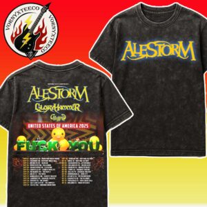 Alestorm United Sates Of America 2025 Tour Dates List Kick Off On September 12th In Nashville TN With Gloryhammer And Glyph Washed T-Shirt