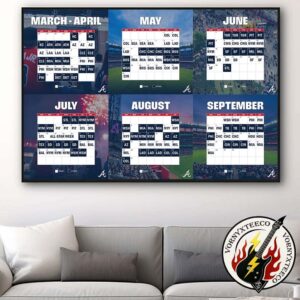 Atlanta Braves MLB 2026 Regular Season Schedule Home Decor Poster Canvas