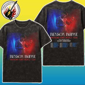 Benson Boone American Heart World Tour 2025 Cities List For August And September 2025 Unisex Washed T-Shirt