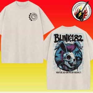 Blink-182 Poster First Show In Hollywood FL At Hard Rock Live On August 28th Missionary Impossible 2025 Tour Washed T-Shirt