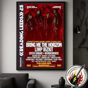 Bring Me the Horizon And Limp Bizkit Reading And Leeds Festival 2025 Lineup Poster In England On August 21 To August 24 Poster Canvas