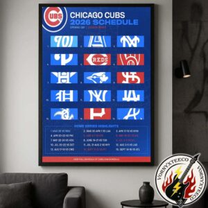 Chicago Cubs MLB 2026 Regular Season Schedule Home Decor Poster Canvas