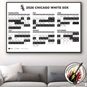 Chicago White Sox MLB 2026 Regular Season Schedule Home Decor Poster Canvas