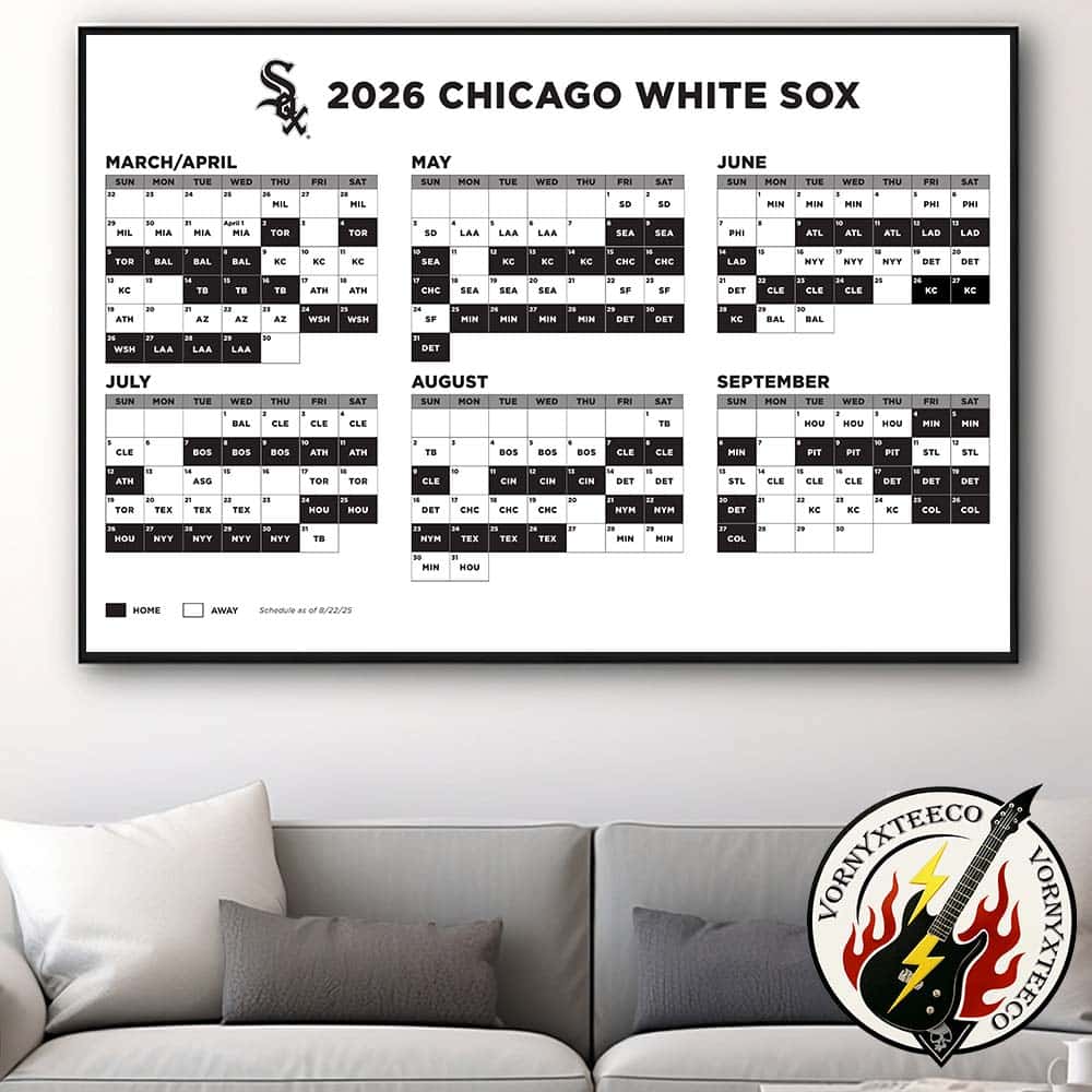 Chicago White Sox MLB 2026 Regular Season Schedule Home Decor Poster Canvas Chicago White Sox MLB 2026 Regular Season Schedule Home Decor Poster Canvas