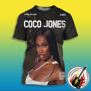 Coco Jones Salvador Bahia Brasil Show Poster At Afropunk 2025 On November 8 2025 All Over Print Shirt