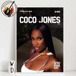 Coco Jones Salvador Bahia Brasil Show Poster At Afropunk 2025 On November 8 2025 Home Decor Poster Canvas