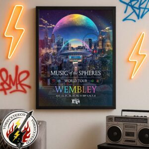 Coldplay Music Of The Spheres World Tour 2025 Show Poster In Wembley On August 22 23 26 27 30 31 And September 3 4 7 8 Poster Canvas