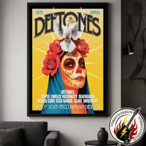Deftones San Diego California Poster Show At Petco Park On November 1st 2025 Home Decor Poster Canvas