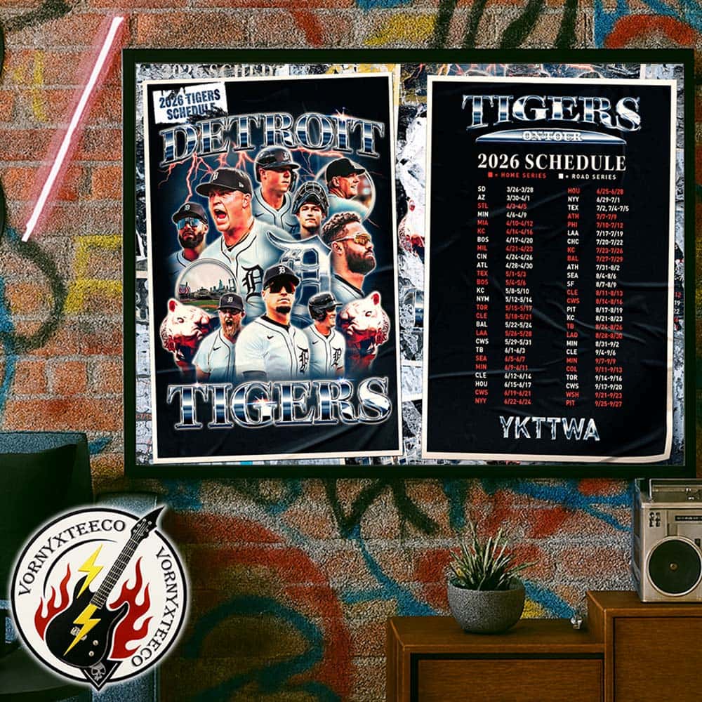 Detroit Tigers MLB 2026 Regular Season Schedule Home Decor Poster Canvas Detroit Tigers MLB 2026 Regular Season Schedule Home Decor Poster Canvas