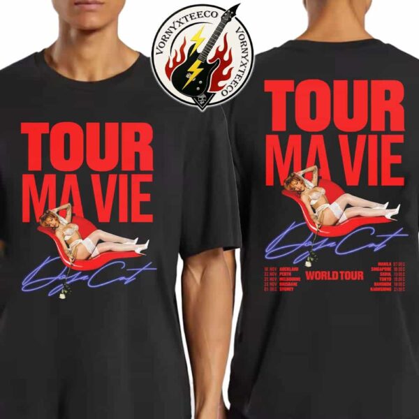 Doja Cat Ma Vie World Tour 2025 Cities List For November And December Kicks Off In Auckland On November 18 Two Sided Print Unisex T-Shirt