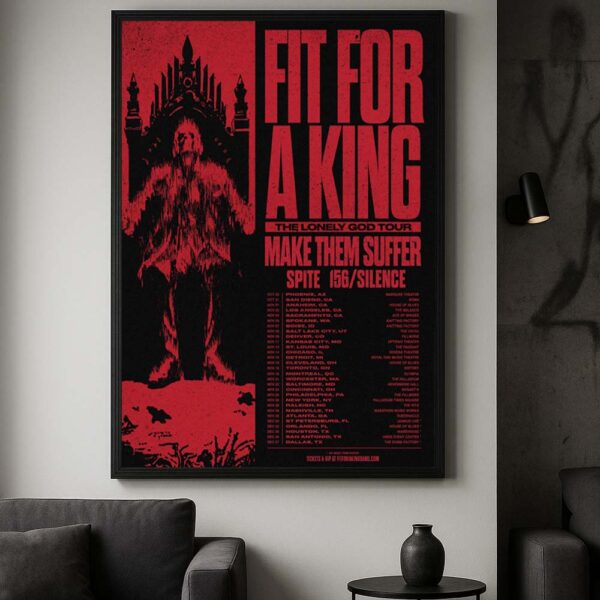 Fit For A King The Lonely God Tour 2025 Dates List Start In Phoenix AZ On October 30 Home Decor Poster Canvas