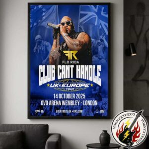 Flo Rida Club Can’t Handle 2025 UK And Europe Tour Poster In London UK At Ovo Wembley Arena On October 14 2025 Home Decor Poster Canvas