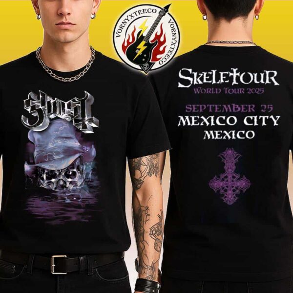 Ghost Mexico City Mexico Tee For Skeletour World Tour 2025 At Palacio de los Deportes In Mexico City MX On September 25 2025 Two Sided Print T-Shirt