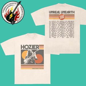 Hozier Unreal Unearth Tour 2025 Cities List Start In Bogota CO At Movistar Arena On May 21th Collection Icon Logo Two Sided Print Unisex T-Shirt