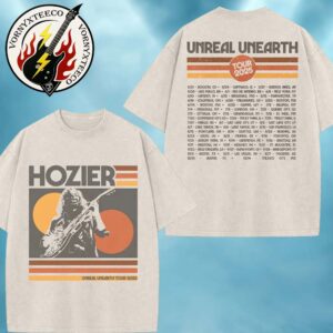 Hozier Unreal Unearth Tour 2025 Exclusive Tee Icon Logo Cities List Start In Bogota CO At Movistar Arena On May 21th Washed T-Shirt