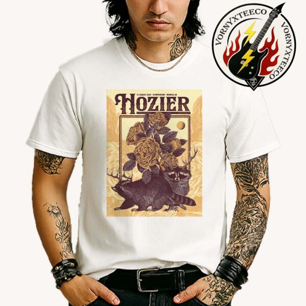 Hozier Unreal Unearth Tour 2025 Show Poster In Munich DE At Munich Olympic Stadium On August 30th Unisex T-Shirt