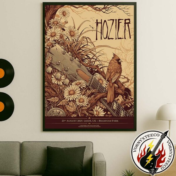 Hozier Unreal Unearth Tour 2025 Tonight Poster In Leeds UK At Bramham Park On August 23rd Wall Decor Poster Canvas