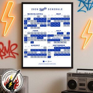 Kansas City Royals MLB 2026 Regular Season Schedule Home Decor Poster Canvas