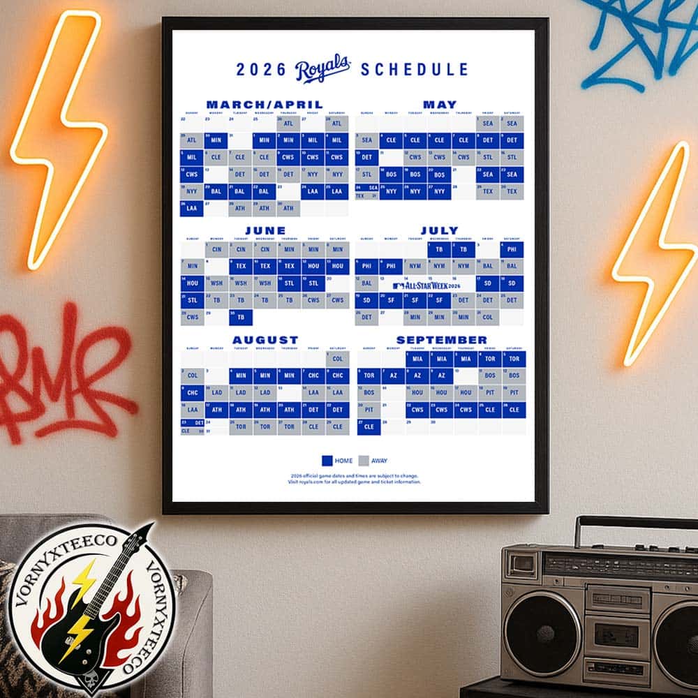 Kansas City Royals MLB 2026 Regular Season Schedule Home Decor Poster Canvas Kansas City Royals MLB 2026 Regular Season Schedule Home Decor Poster Canvas