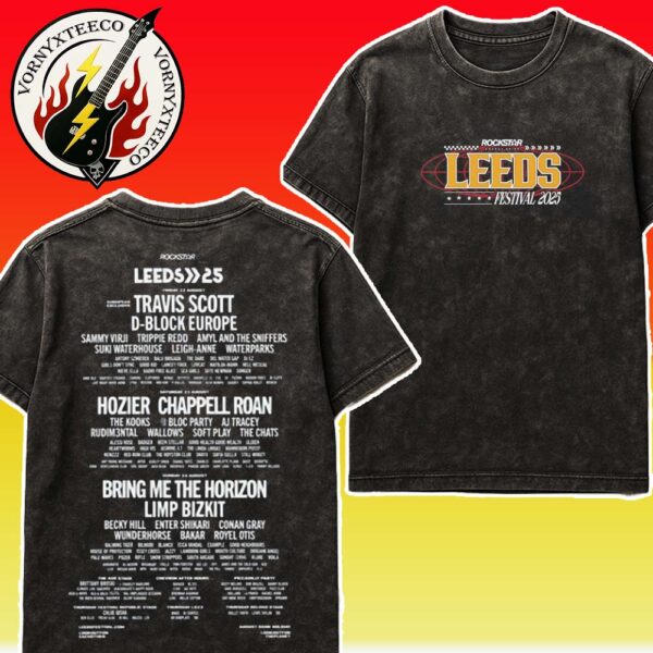 Leeds Rockstar 2025 Line Up Tee In Reading And Leeds Festival 2025 Rock Star Collection On August 21th To 24th Washed T-Shirt