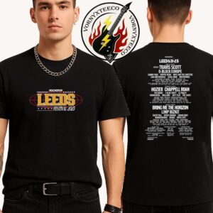 Leeds Rockstar 2025 Line Up Tee In Reading And Leeds Festival 2025 Rock Star Merchandise On August 21th To 24th Two Sided Print Unisex T-Shirt