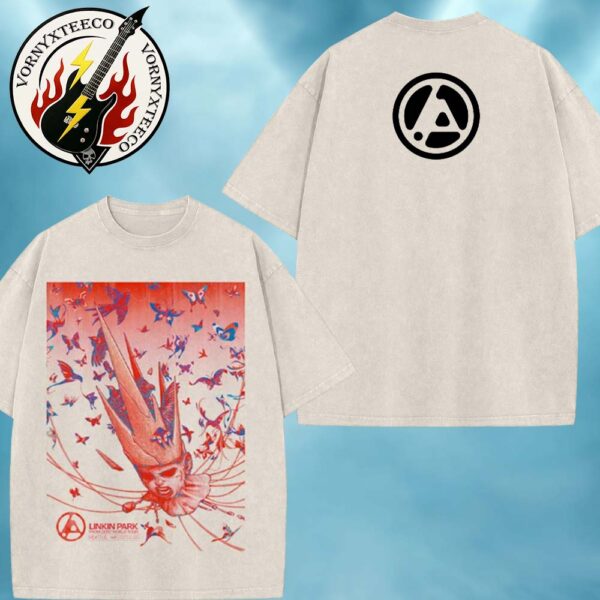 Linkin Park From Zero World Tour 2025 Music Poster Art By James Jean On September 24th In Seattle WA At Climate Pledge Arena Two Sided Print Washed T-Shirt