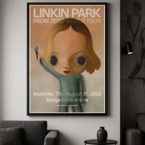 Linkin Park From Zero World Tour 2025 Music Poster In Nashville TN On August 21th At Bridgestone Arena By Ryo Laksamana Home Decor Poster Canvas