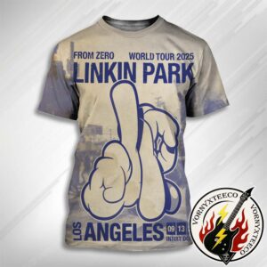 Linkin Park From Zero World Tour 2025 Music Poster On September 13th In Los Angeles CA At Intuit Dome 3D T-Shirt