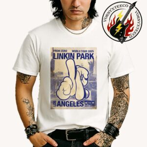 Linkin Park From Zero World Tour 2025 Music Poster On September 13th In Los Angeles CA At Intuit Dome White T-Shirt
