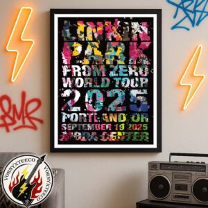 Linkin Park From Zero World Tour 2025 Poster In Portland OR On September 19th At Moda Center Art By Askew One Home Decor Poster Canvas