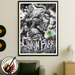 Linkin Park From Zero World Tour 2025 Poster In San Jose At SAP Center CA On September 15th Art By Jonathan Wayshack Wall Decor Poster Canvas