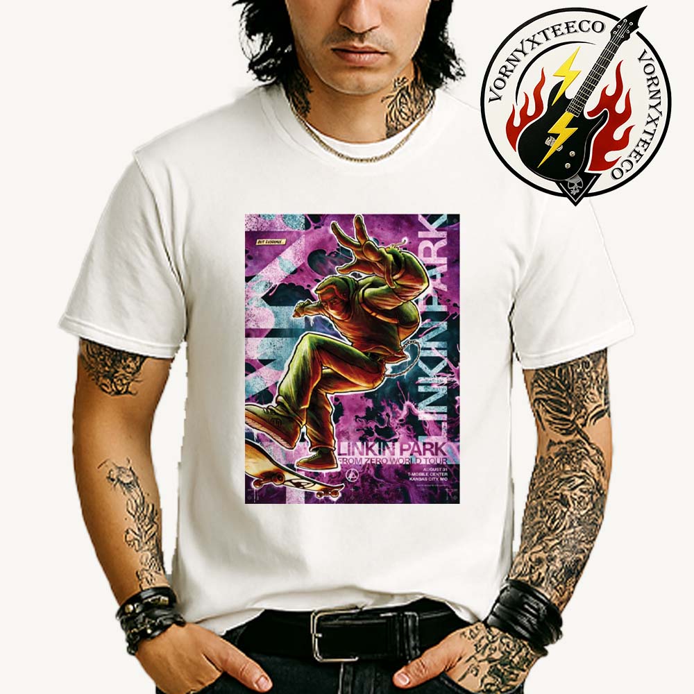 Linkin Park From Zero World Tour 2025 Poster On August 31th At T Mobile Center In Kansas City MO Unisex T-Shirt Linkin Park From Zero World Tour 2025 Poster On August 31th At T Mobile Center In Kansas City MO Unisex T-Shirt