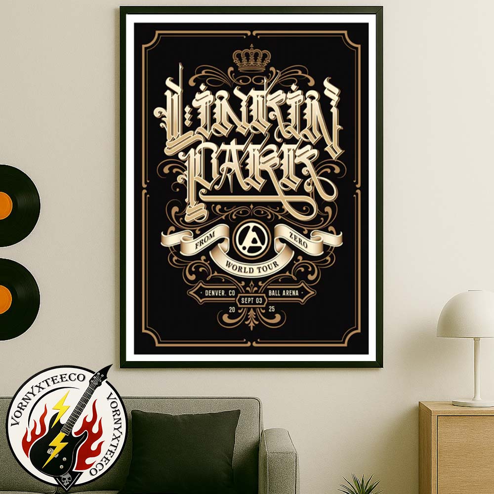 Linkin Park From Zero World Tour 2025 Show Poster In Denver CO At Ball Arena On September 3rd Wall Decor Poster Canvas Linkin Park From Zero World Tour 2025 Show Poster In Denver CO At Ball Arena On September 3rd Wall Decor Poster Canvas