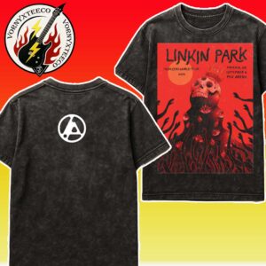 Linkin Park In Phoenix AZ From Zero Music Poster World Tour 2025 In Denver CO At Ball Arena On September 6th At PHX Arena Two Sided Washed T-Shirt
