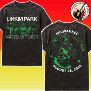 Linkin Park Milwaukee Wisconsin Merchandise Tee Official From Zero World Tour 2025 At Fiserv Forum On August 25 2025 Washed T-Shirt