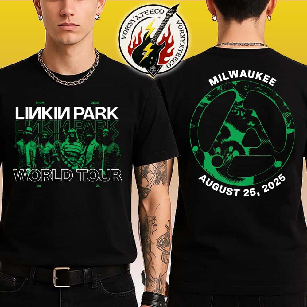 Linkin Park Milwaukee Wisconsin Official From Zero World Tour 2025 Merchandise Tee At Fiserv Forum On August 25 2025 Two Sided Print Unisex T-Shirt