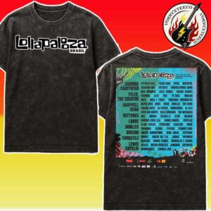 Lollapalooza Brasil Festival Music 2026 Poster Lineup At The Autodromo de Interlagos In Sao Paulo Brazil On March 20 To March 22 2026 Washed T-Shirt