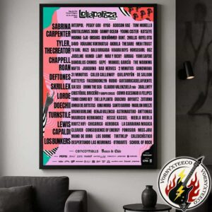 Lollapalooza Chile Festival Music 2026 Poster Lineup At Parque O’Higgins In Santiago On March 13 To 15 2026 Home Decor Poster Canvas