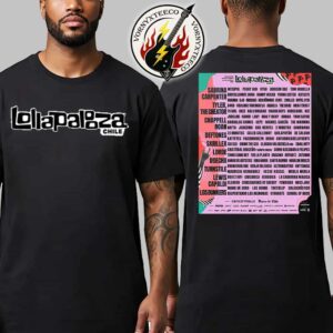 Lollapalooza Chile Festival Music 2026 Poster Lineup At Parque O’Higgins In Santiago On March 13 To 15 2026 Unisex T-Shirt