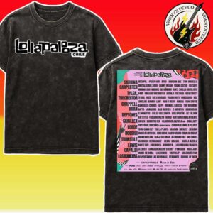 Lollapalooza Chile Festival Music 2026 Poster Lineup At Parque O’Higgins In Santiago On March 13 To 15 2026 Washed T-Shirt