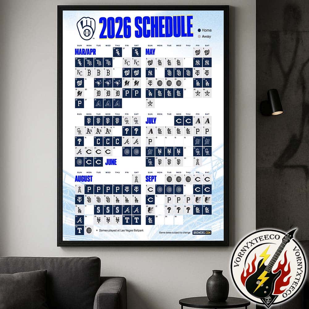 Milwaukee Brewers MLB 2026 Regular Season Schedule Home Decor Poster Canvas Milwaukee Brewers MLB 2026 Regular Season Schedule Home Decor Poster Canvas
