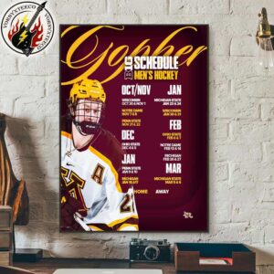 Minnesota Golden Gophers Men’s Hockey Official The Big Ten Schedule Season 2025-26 Home Decor Poster Canvas