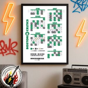 NBA Boston Celtics Official Schedule Season 2025-26 Home Decor Poster Canvas