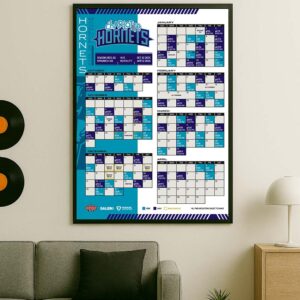 NBA Charlotte Hornets Official Schedule Season 2025-26 Wall Decor Poster Canvas
