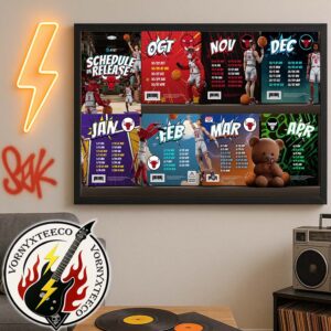 NBA Chicago Bulls Official Schedule Season 2025-26 Home Decor Poster Canvas