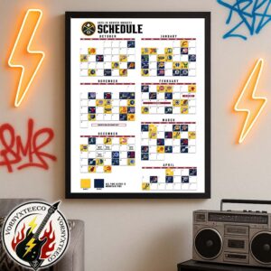 NBA Denver Nuggets Official Schedule Season 2025-26 Poster Canvas