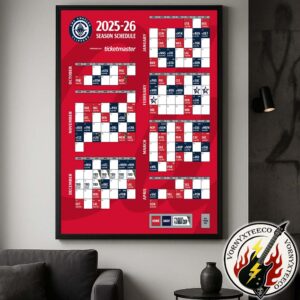NBA Los Angeles Clippers Official Schedule Season 2025-26 Wall Decor Poster Canvas